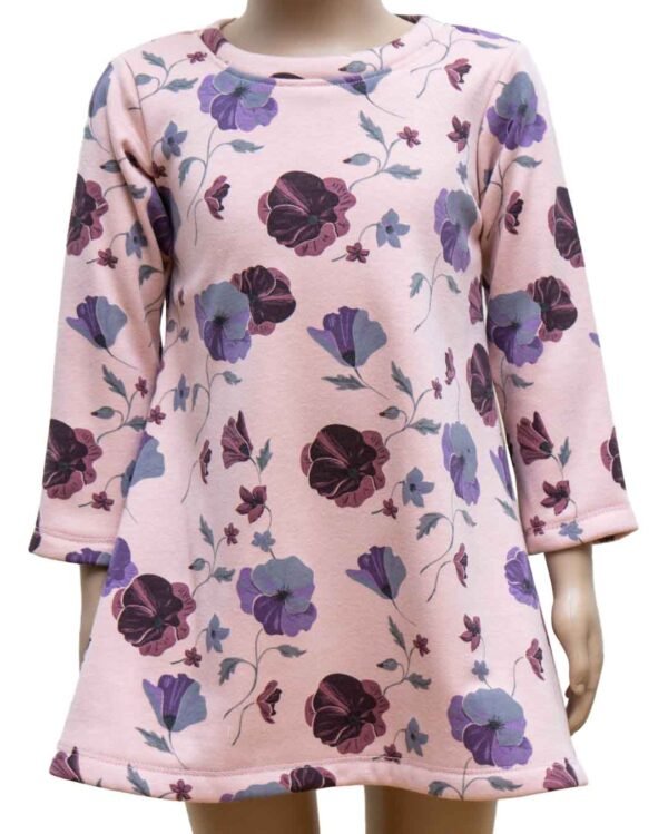 Alpenfleece Kleid / Tunika mit Blumenmotiv