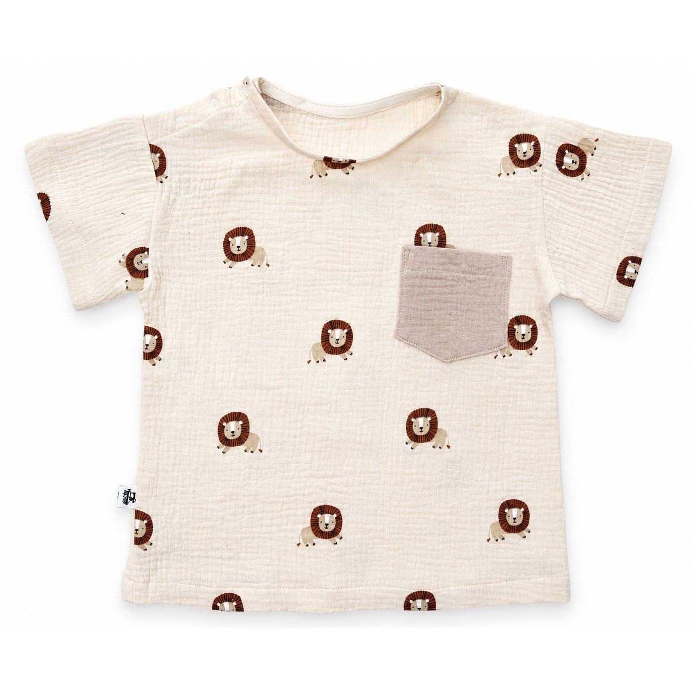 Sommer Shirt aus Musselin mit Löwen