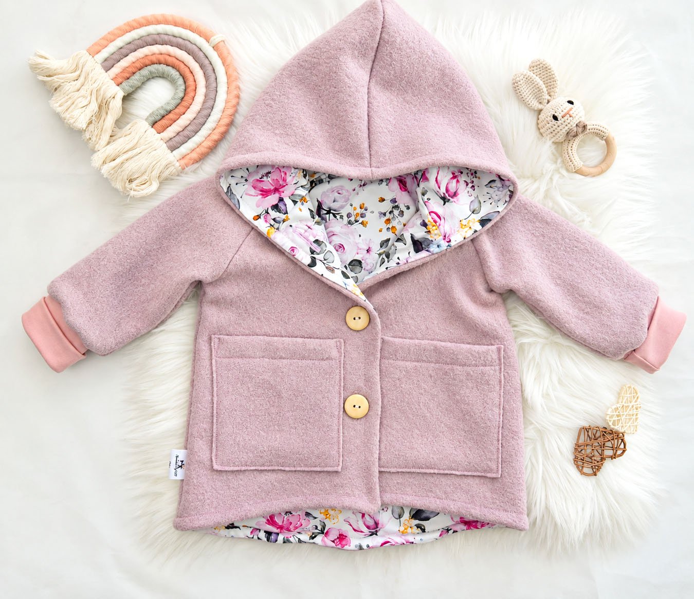 Walkloden-Jacke Hellrosa – Rosen